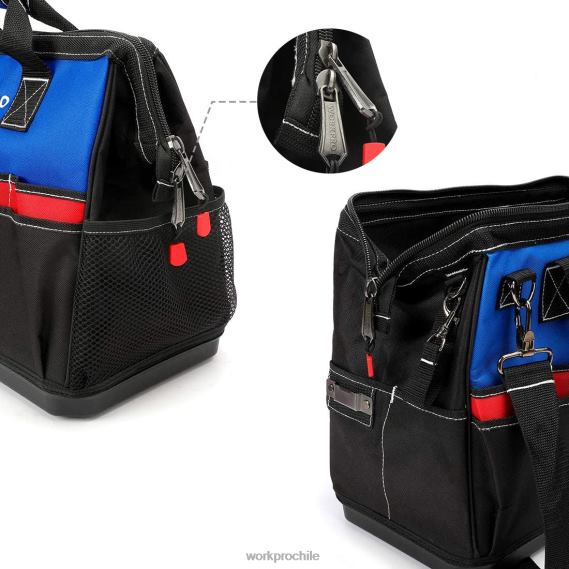 Bolsa de herramientas con ranura superior cerrada y amplia con base impermeable y correas ajustables para los hombros. WORKPRO JDN8Z30 moderno almacenamiento