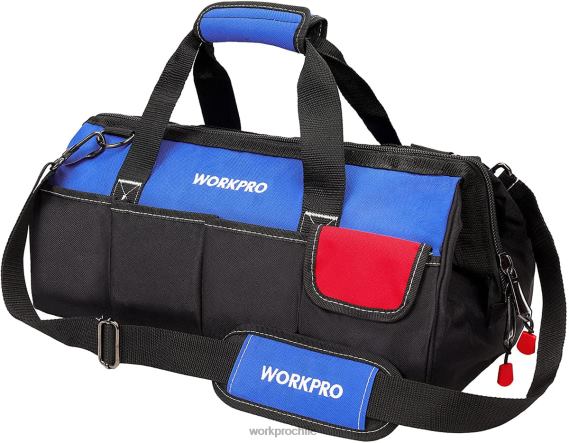 Bolsa de herramientas de almacenamiento con boca ancha y cierre superior de 18 pulgadas con correa para el hombro ajustable WORKPRO JDN8Z27 útil almacenamiento
