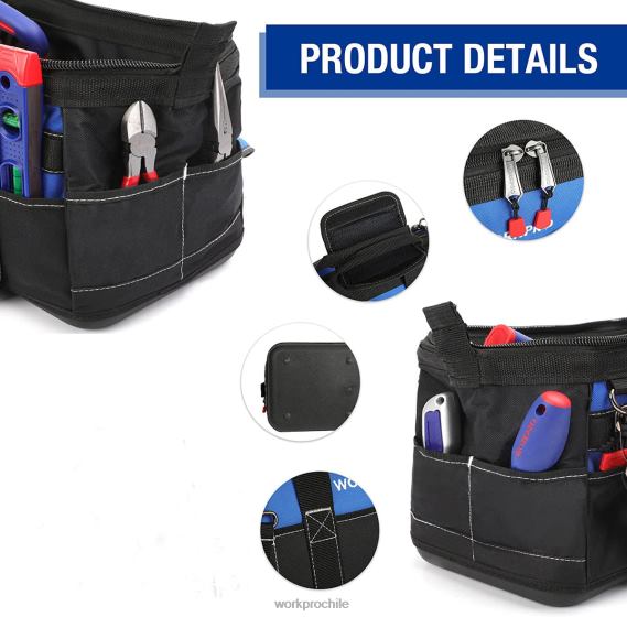 Bolsa de herramientas de boca ancha de 16 pulgadas con base moldeada a prueba de agua WORKPRO JDN8Z34 útil almacenamiento