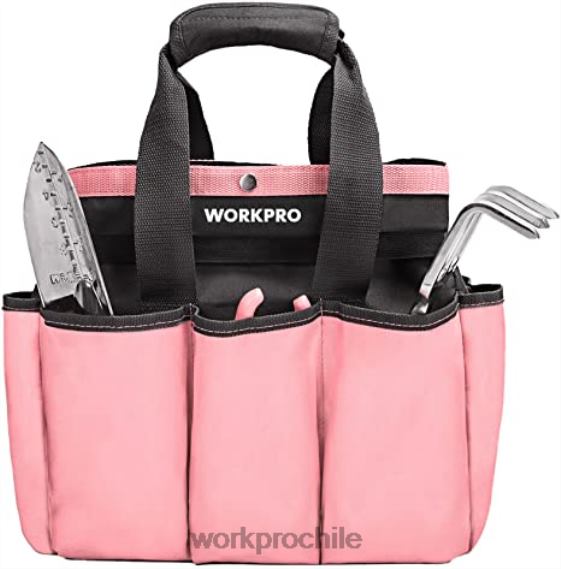 Bolsa de herramientas de jardín, bolsa de almacenamiento de jardín con 8 bolsillos, organizador del hogar para jardinería interior y exterior WORKPRO JDN8Z256 rosa/verde almacenamiento