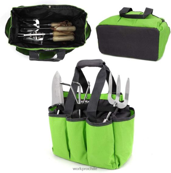 Bolsa de herramientas de jardín, bolsa de almacenamiento de jardín con 8 bolsillos, organizador del hogar para jardinería interior y exterior WORKPRO JDN8Z256 rosa/verde almacenamiento