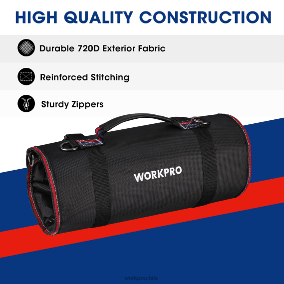 Bolsa organizadora enrollable para herramientas de alta resistencia con 6 bolsillos y bolsas para herramientas desmontables. WORKPRO JDN8Z32 nuevo almacenamiento
