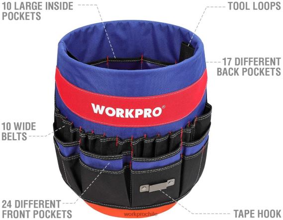 Organizador de herramientas tipo cubo con 51 bolsillos (herramientas excluidas) WORKPRO JDN8Z20 útil almacenamiento