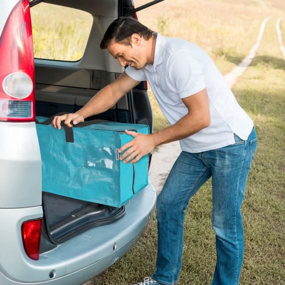Paquete de 6 bolsas de mano extragrandes y resistentes para almacenamiento con cremalleras y asas de transporte, correas para mochila WORKPRO JDN8Z142 rosado azul almacenamiento