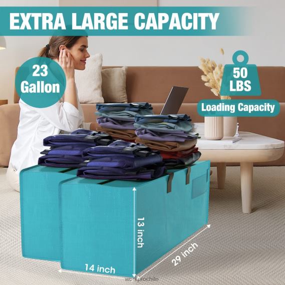 Paquete de 6 bolsas de mano extragrandes y resistentes para almacenamiento con cremalleras y asas de transporte, correas para mochila WORKPRO JDN8Z142 rosado azul almacenamiento