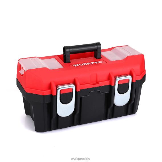 caja de herramientas portátil con bandeja extraíble caja de herramientas resistente con 2 pestillos de metal WORKPRO JDN8Z33 útil almacenamiento