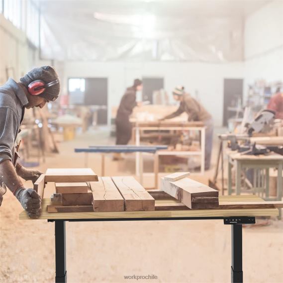 Banco de trabajo eléctrico de altura ajustable con tapa de madera y motor dual WORKPRO JDN8Z5 moderno almacenamiento
