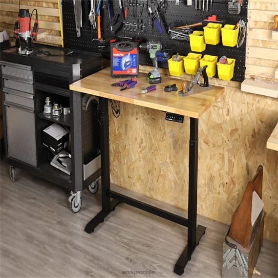 Banco de trabajo eléctrico de altura ajustable con tapa de madera y motor dual WORKPRO JDN8Z5 moderno almacenamiento