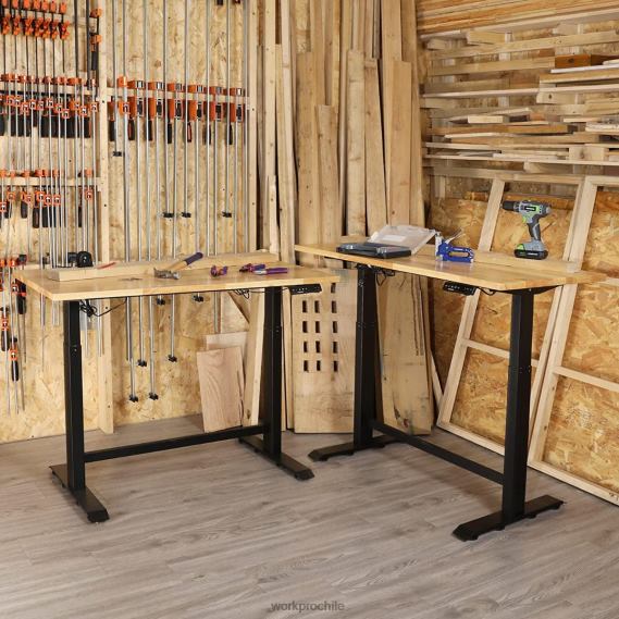 Banco de trabajo eléctrico de altura ajustable con tapa de madera y motor dual WORKPRO JDN8Z5 moderno almacenamiento