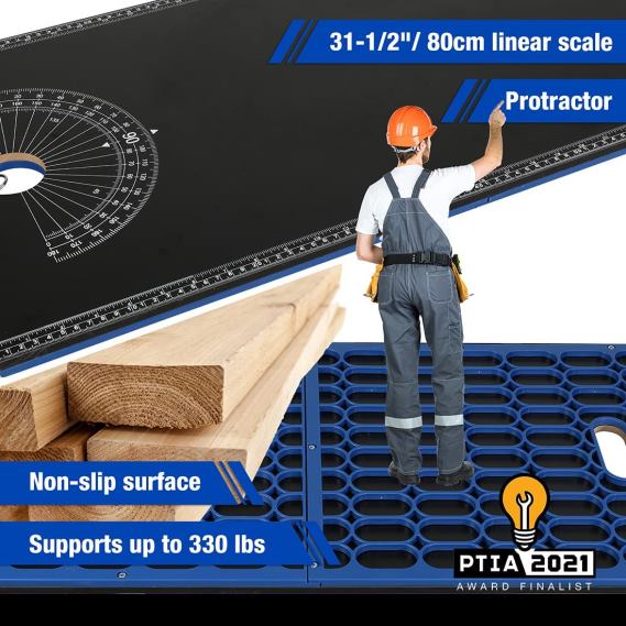 Soporte para sierra ingletadora Banco de trabajo portátil 5 en 1 con soporte para sierra ingletadora desmontable y patas ajustables en altura WORKPRO JDN8Z2 útil almacenamiento