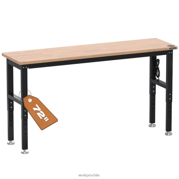 banco de trabajo ajustable mesa de trabajo de madera dura con capacidad de carga de 3000 libras con tomas de corriente WORKPRO JDN8Z4 útil almacenamiento