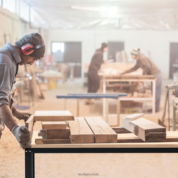 banco de trabajo ajustable mesa de trabajo de madera dura con capacidad de carga de 3000 libras con tomas de corriente WORKPRO JDN8Z4 útil almacenamiento