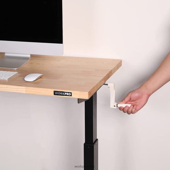 mesa de trabajo de altura ajustable con manivela, con ruedas y patas niveladoras, capacidad de carga de 500 lbs WORKPRO JDN8Z3 útil almacenamiento