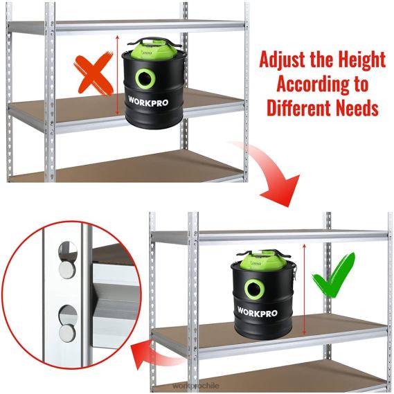 Estantería del almacenamiento de 5 niveles, estante resistente de aleación de aluminio con estante ajustable para almacenamiento WORKPRO JDN8Z9 útil almacenamiento