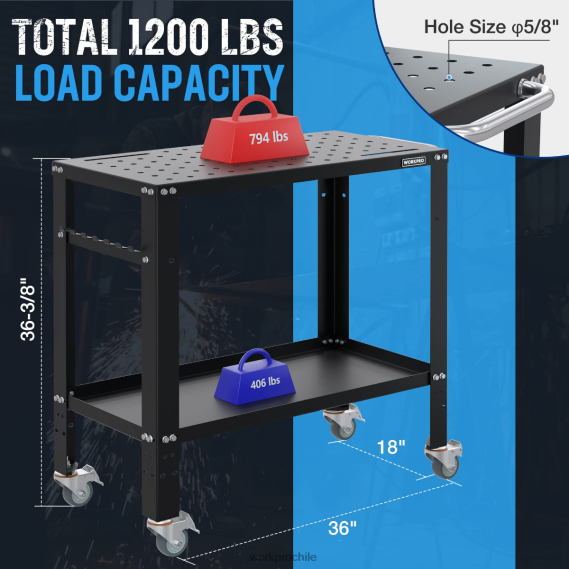 mesa de soldadura portátil, capacidad de carga de 1200 lbs, mesa de nitruración WORKPRO JDN8Z13 nuevo almacenamiento