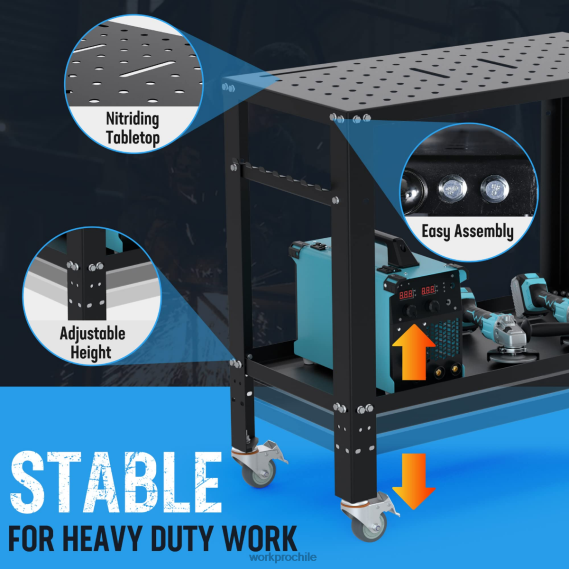 mesa de soldadura portátil, capacidad de carga de 1200 lbs, mesa de nitruración WORKPRO JDN8Z13 nuevo almacenamiento