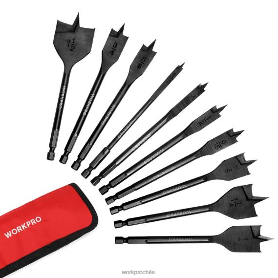 Juego de brocas de espada profesional de acero al carbono premium de 10 piezas WORKPRO JDN8Z192 útil herramienta