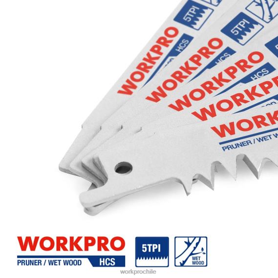 Juego de hojas de sierra recíproca para podar madera de 5 piezas de 9 pulgadas WORKPRO JDN8Z208 útil herramienta