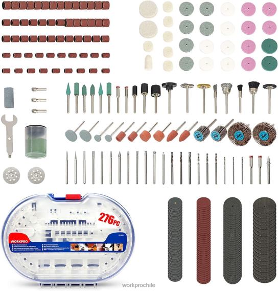 Kit de accesorios de herramientas rotativas de 276 Uds., corte, tallado y pulido, ajuste universal WORKPRO JDN8Z191 moderno herramienta