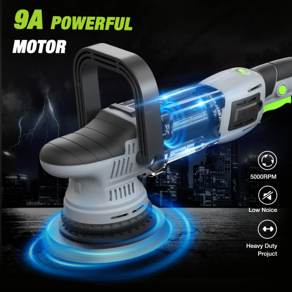 Pulidora de amortiguación, kit de pulido orbital aleatorio de doble acción de 6 pulgadas y 1080w WORKPRO JDN8Z240 moderno herramienta