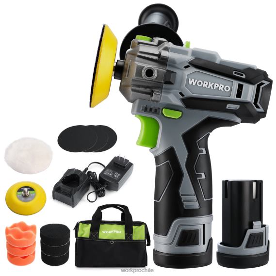 Pulidora inalámbrica de 12 V, mini kit de máquina pulidora y lijadora para detalles de automóviles con 2 baterías de iones de litio WORKPRO JDN8Z229 útil herramienta