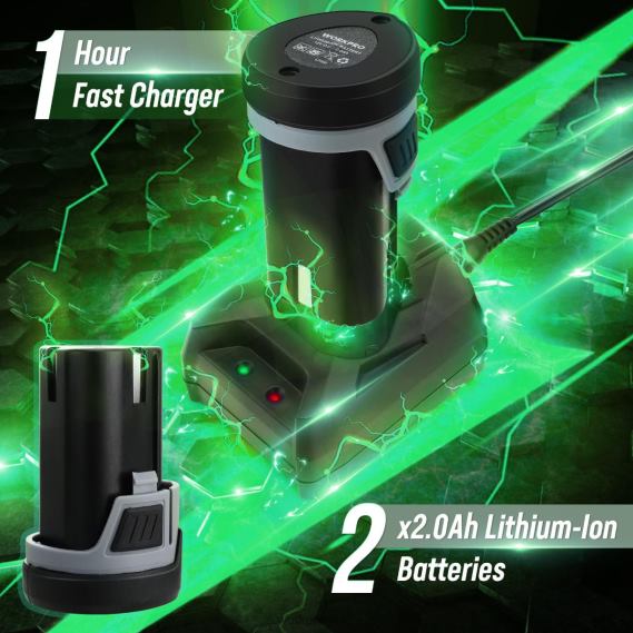 Pulidora inalámbrica de doble acción para coche de 6 pulgadas con 2 baterías recargables de 12v WORKPRO JDN8Z238 moderno herramienta