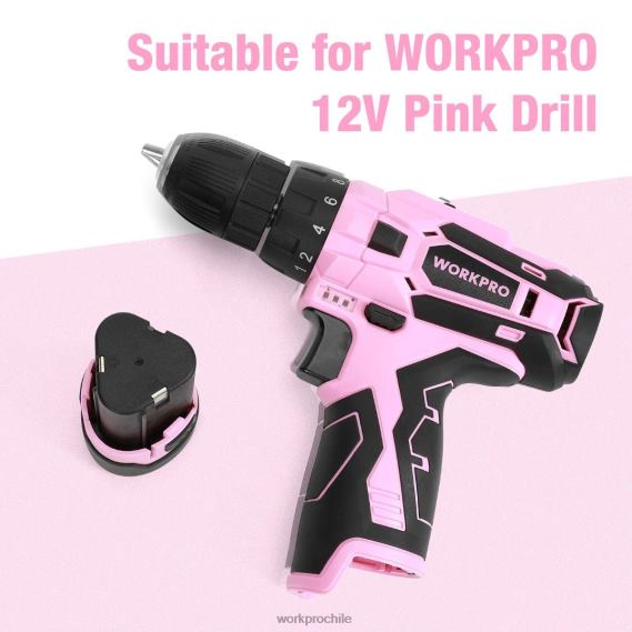 Batería de repuesto de iones de litio de 12 V para taladro atornillador inalámbrico de 12 V WORKPRO JDN8Z223 rosa herramienta