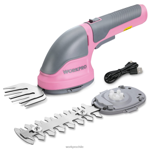 2 en 1 tijeras de podar de arbustos/cortadoras de césped inalámbricas eléctricas de mano de 3,6 v WORKPRO JDN8Z268 rosa/verde/blanco herramienta