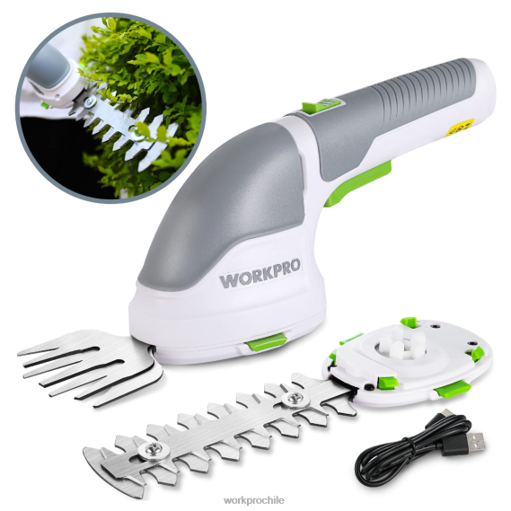 2 en 1 tijeras de podar de arbustos/cortadoras de césped inalámbricas eléctricas de mano de 3,6 v WORKPRO JDN8Z268 rosa/verde/blanco herramienta