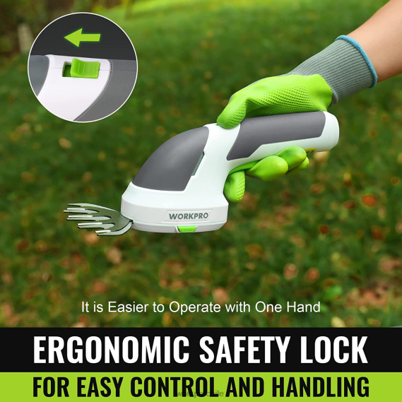 2 en 1 tijeras de podar de arbustos/cortadoras de césped inalámbricas eléctricas de mano de 7,2 v WORKPRO JDN8Z269 rosa/verde/blanco herramienta