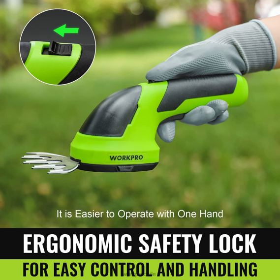2 en 1 tijeras de podar de arbustos/cortadoras de césped inalámbricas eléctricas de mano de 7,2 v WORKPRO JDN8Z269 rosa/verde/blanco herramienta