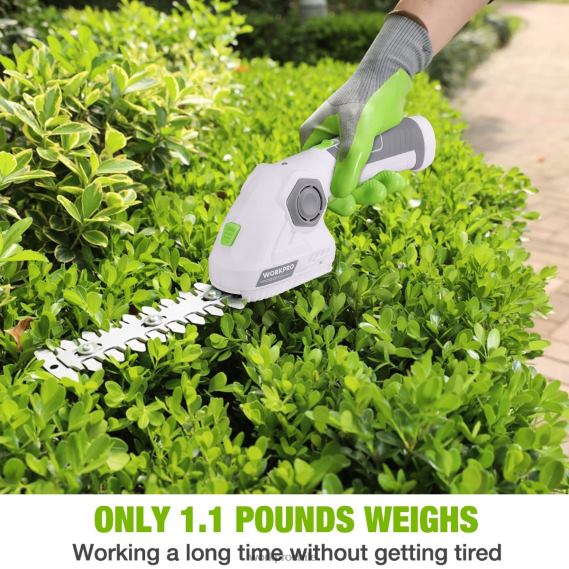 Cortadora de césped y cortadora de arbustos inalámbrica, cortasetos de mano 2 en 1, cortadora de césped eléctrica de 7,2 v, tijeras para setos WORKPRO JDN8Z297 verde blanco herramienta