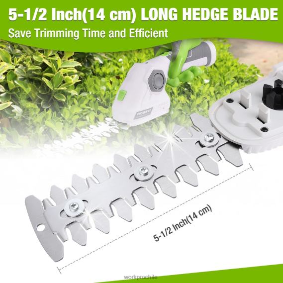 Cortadora de césped y cortadora de arbustos inalámbrica, cortasetos de mano 2 en 1, cortadora de césped eléctrica de 7,2 v, tijeras para setos WORKPRO JDN8Z297 verde blanco herramienta