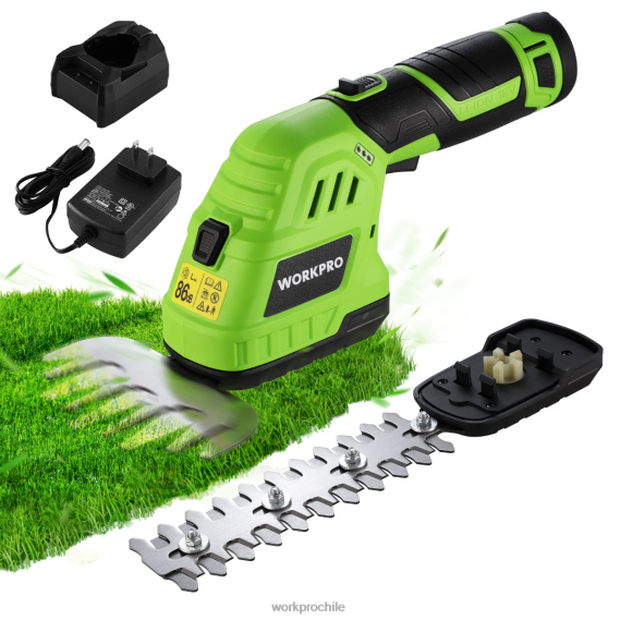 Cortasetos de césped inalámbrico eléctrico 2 en 1 de 12 V y cortasetos de arbustos de mano, con batería de iones de litio recargable de 2,0 Ah y cargador rápido de 1 hora WORKPRO JDN8Z301 moderno herr