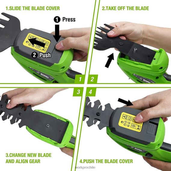 Cortasetos de mano 2 en 1, cortador de césped eléctrico de 7,2 v, tijeras para setos/cortador de césped WORKPRO JDN8Z294 moderno herramienta