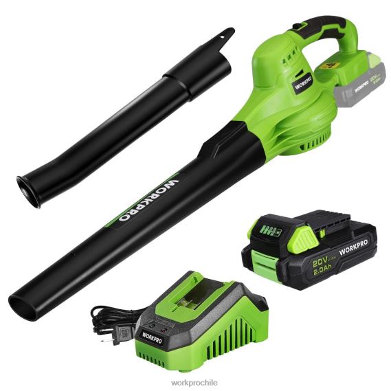 Mini soplador de hojas inalámbrico ligero de 20 V con batería y cargador, control de 2 velocidades WORKPRO JDN8Z303 moderno herramienta