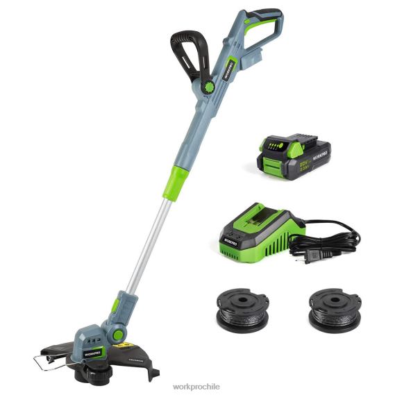 Recortadora/bordeadora de hilo inalámbrica de 20 V, 12 pulgadas con batería de iones de litio de 2 Ah, cargador rápido de 1 hora, hilo de corte de 16,4 pies incluido WORKPRO JDN8Z293 útil herramienta