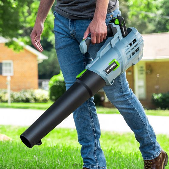 Soplador de hojas inalámbrico de 20v con 5 velocidades ajustables Batería de mayor capacidad 4.0ah y cargador rápido incluido WORKPRO JDN8Z292 útil herramienta