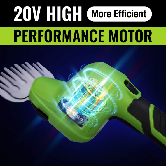 Tijera para setos y cortasetos de mano eléctrica inalámbrica 2 en 1 de 20 V, con batería de iones de litio recargable de 2,0 Ah y cargador rápido de 1 hora WORKPRO JDN8Z302 útil herramienta