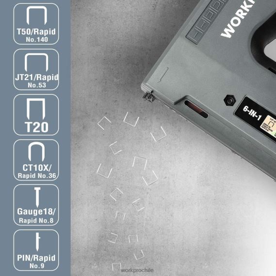 Pistola grapadora inalámbrica recargable 6 en 1 de 3,6 v WORKPRO JDN8Z166 útil herramienta