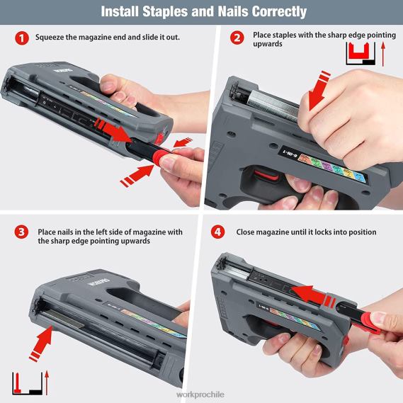 Pistola grapadora inalámbrica recargable 6 en 1 de 3,6 v WORKPRO JDN8Z166 útil herramienta