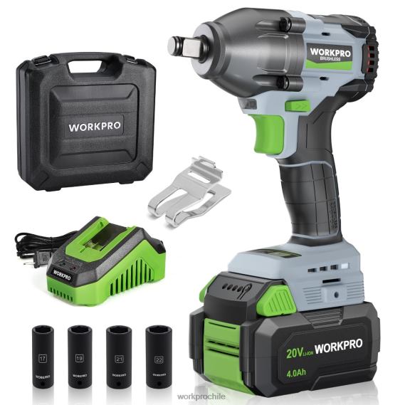 Llave de impacto inalámbrica de 20v, con batería de 4,0 ah, cargador rápido, 4 tomas de impacto y estuche de almacenamiento WORKPRO JDN8Z188 moderno herramienta