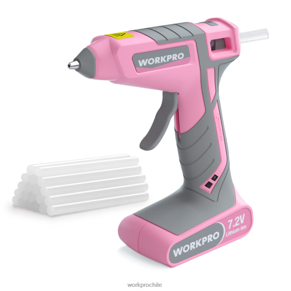 Kit de pistola de pegamento termofusible inalámbrica de 7,2 V WORKPRO JDN8Z164 rosa/blanco herramienta