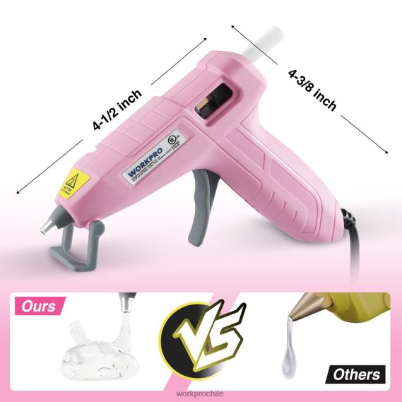 Mini kit de pistola de pegamento caliente con 20 barras de pegamento caliente WORKPRO JDN8Z162 rosa/blanco herramienta