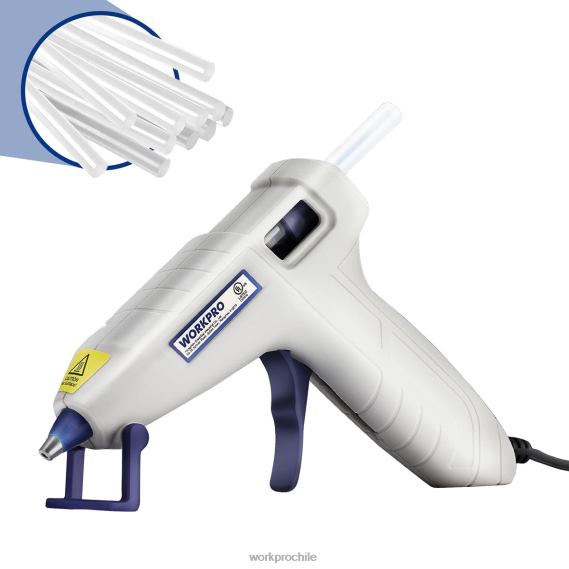 Mini kit de pistola de pegamento caliente con 20 barras de pegamento caliente WORKPRO JDN8Z162 rosa/blanco herramienta