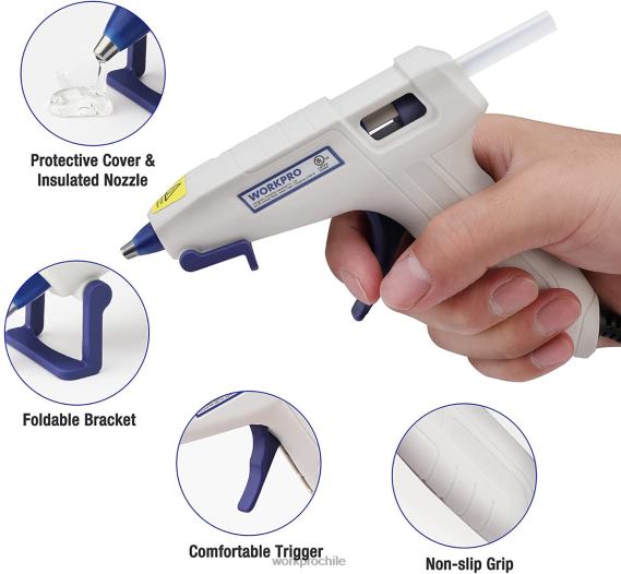 Mini kit de pistola de pegamento caliente con 20 barras de pegamento caliente WORKPRO JDN8Z162 rosa/blanco herramienta