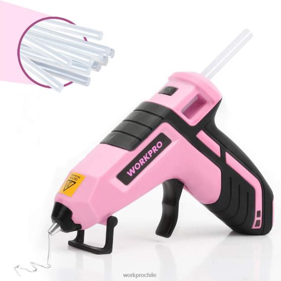 Mini pistola de pegamento inalámbrica de precalentamiento rápido y derretido con barra de pegamento premium de 20 piezas WORKPRO JDN8Z163 azul rosado herramienta