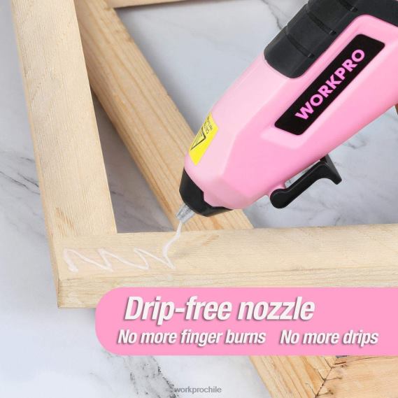 Mini pistola de pegamento inalámbrica de precalentamiento rápido y derretido con barra de pegamento premium de 20 piezas WORKPRO JDN8Z163 azul rosado herramienta