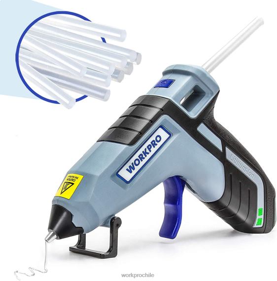 Mini pistola de pegamento inalámbrica de precalentamiento rápido y derretido con barra de pegamento premium de 20 piezas WORKPRO JDN8Z163 azul rosado herramienta