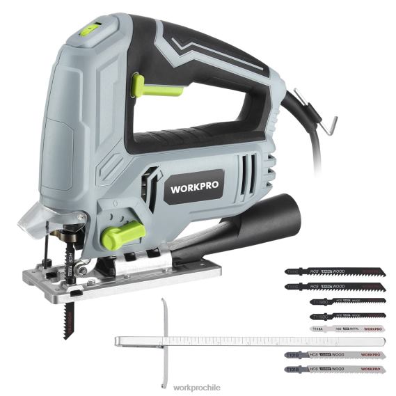 Sierra de calar, 5 amperios, 3000 spm, herramienta de sierra de calar, cortadora eléctrica con cable para cortar madera, metal y plástico, 7 cuchillas WORKPRO JDN8Z242 moderno herramienta